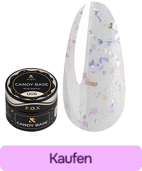 Base F.O.X Candy Base 006 milchig mit Glitzer und lila-rosa Blattgold 10 ml